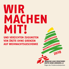 Das Logo der Weihnachtsspendenaktion von Ärzte ohne Grenzen. 