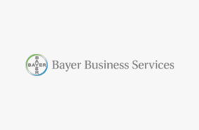 Das Logo von Bayer Business Services.